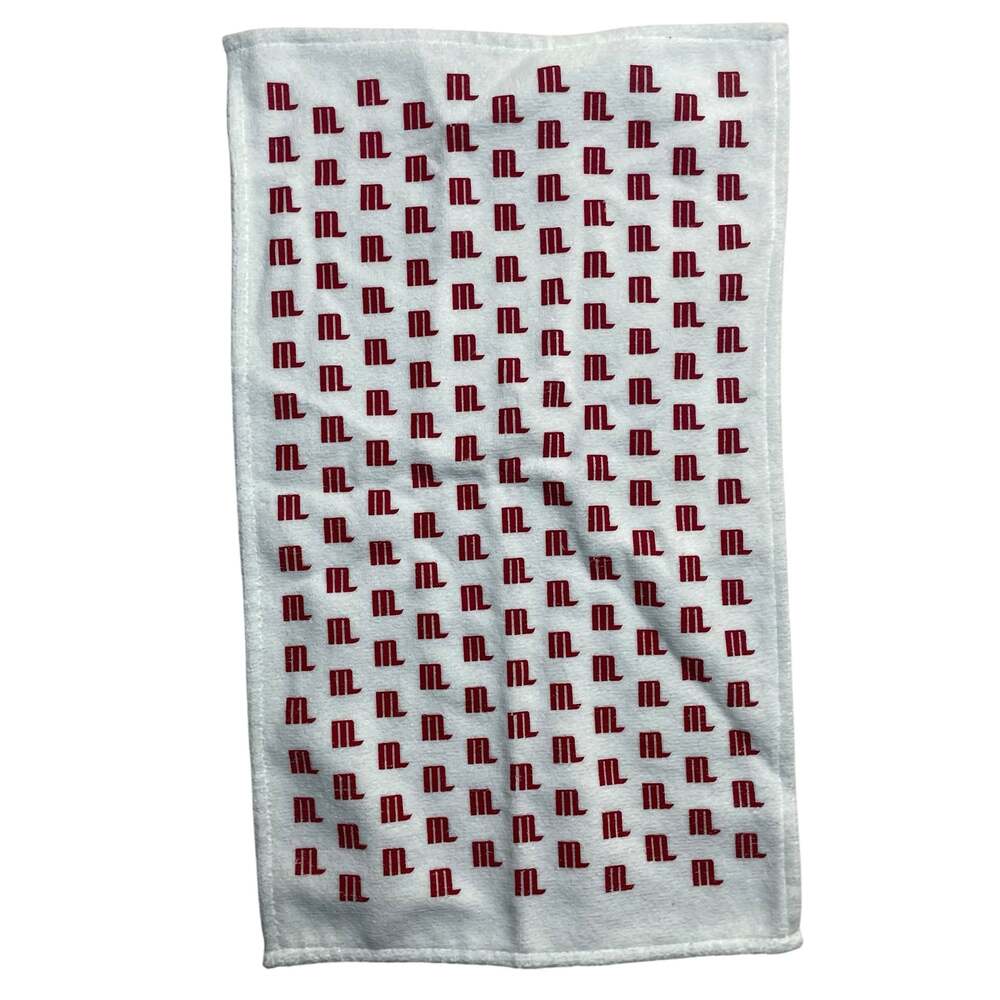 Port Authority PT48 White and Red All Over Logo Golf Towel